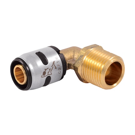 Sharkbite SharkBite EvoPEX 1/2 in. Push X 1/2 in. D MPT Brass Elbow K280A